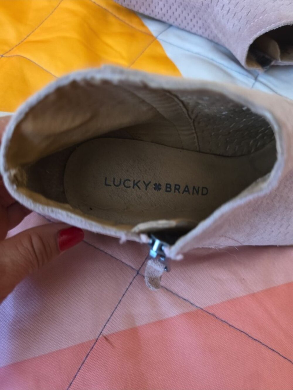 Lucky Brand Brielley Leather or Suede Bootie 6M Blush - Picture 4 of 7